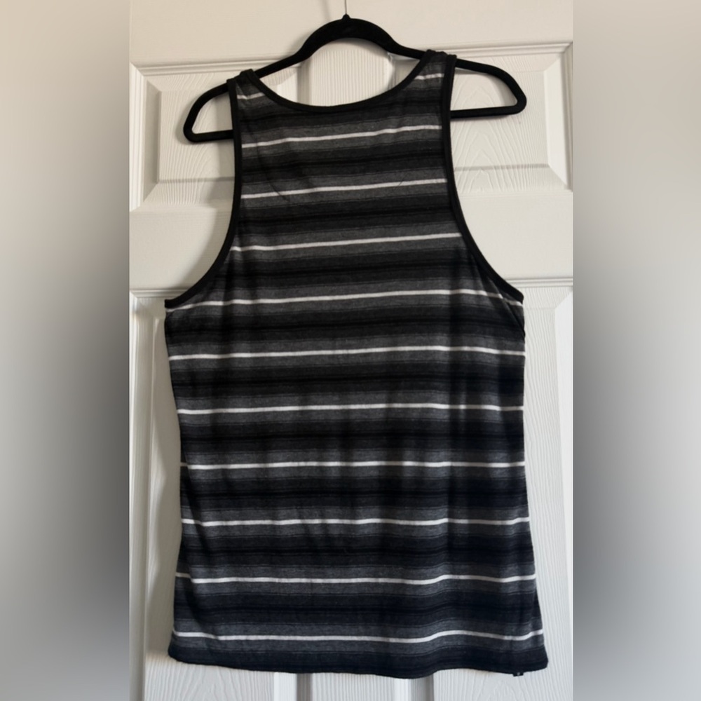 Black and Gray Striped Tank Top - Picture 2 of 3